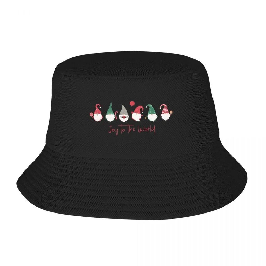 New Red And Green Fun Gnomes Joy To The World TShirt Bucket Hat Summer Hats Caps Caps For Unisex Womens