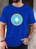 Unisex Yellow Crew Neck Tee Cute Blue Glaze Donut Cartoon With Color Sprinkles Sweet Dessert Soft Cotton Male Casual Short Tops