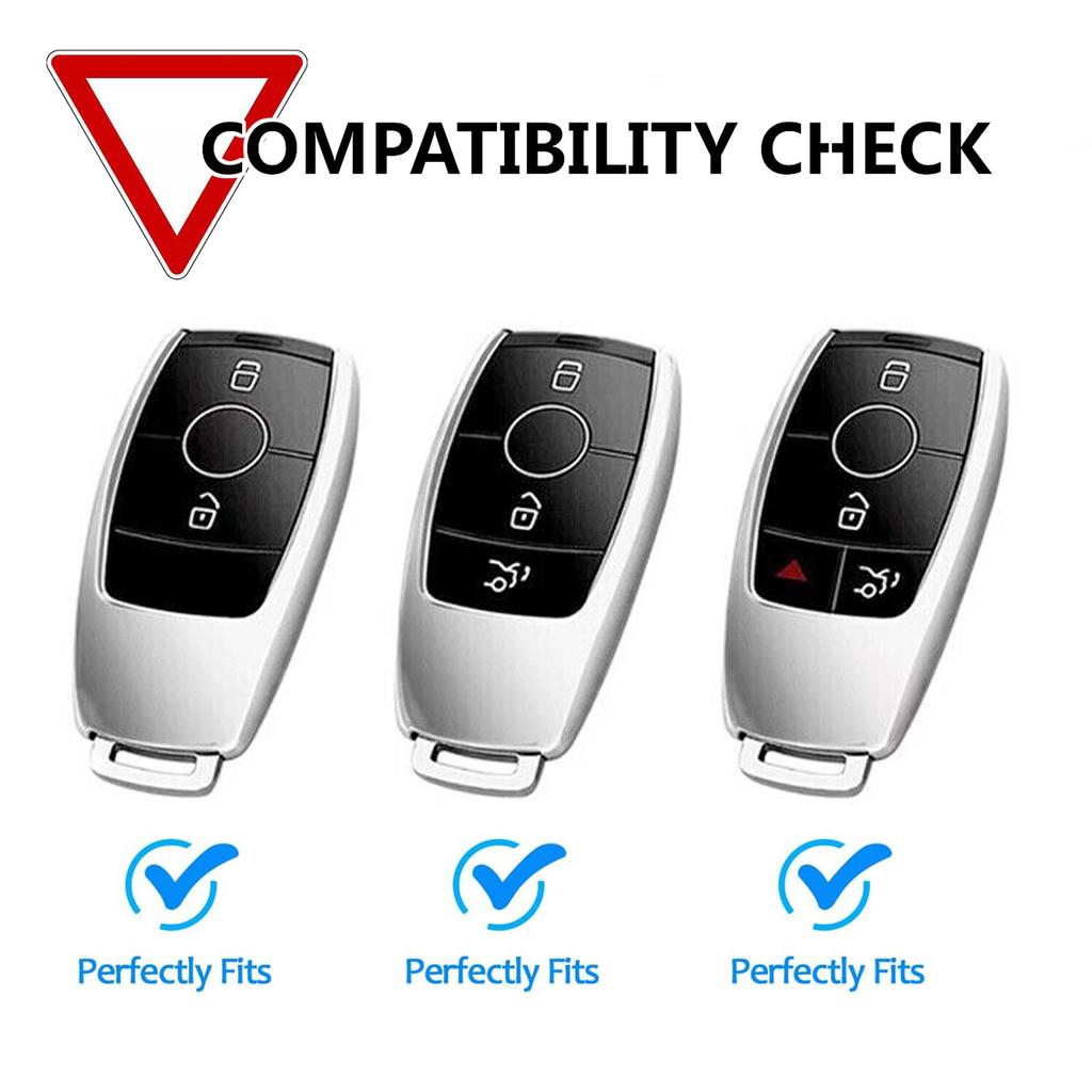 Remote Carbon Fiber Car Key Chain Ring Cover Case Holder 2 3 4 Button For Mercedes Benz C E S Class ML SL SLC GLA GLB GLC X253