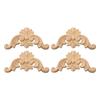 4x Wooden Carved Corner Onlay Furniture Applique Mouldings Decal DIY Home Decor