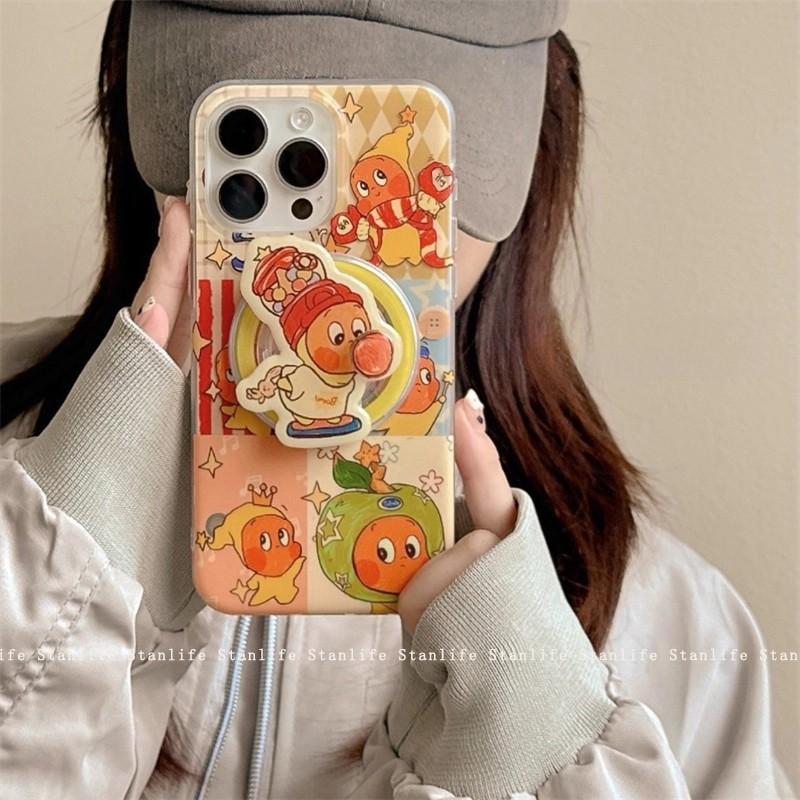 Green Apple Magnetic Candy Star Man's Nose Turning for IPhone16promax Apple 15 Mobile Case 14