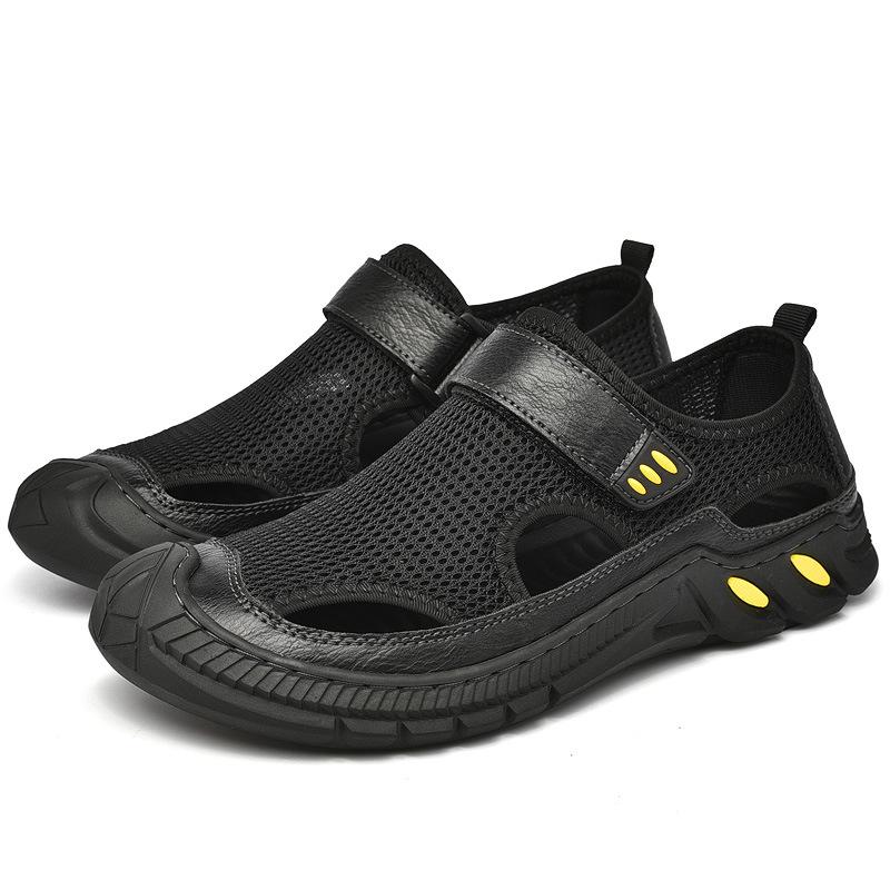 

Men s new sandals men s 2025 summer deodorant wear-resistant hole shoes non-slip wear-resistant outdoor shoes fashion casual shoes 38 чорний