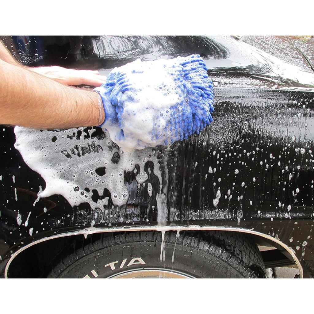 Car Wash Microfiber Car Wash Scratch Dirt Dry Car Wash Set Gloves, Cloths, Supplies, Prevention, Removal, Cleaning, Hands, Set, 2-Piece