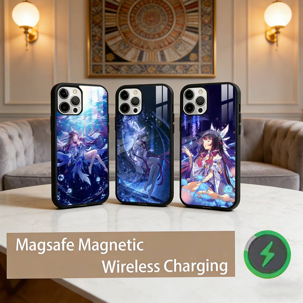 Genshin l-Impact C-columbina Handyhülle Für iPhone17,16,15,14,13,12,11 Plus,Pro Max Magnetisch Für Magsafe Kabelloses Laden