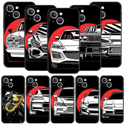 JDM Tokyo Drift Lampă pentru mașină sport pentru iPhone 11 12 13 15 14 Pro Max Husă de telefon X XR XS 7 8 Plus SE 2020 Husă moale de lux