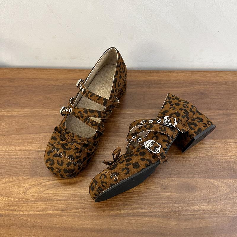 Fashion Mary Jane Shoes Women's Autumn Fashion Design Sense Versatile Bow Light Mouth French Casual High Heel Small Single Shoes