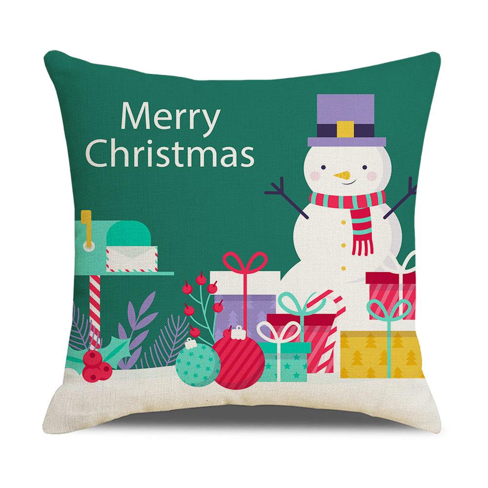 New Mixed Color Christmas Pillow Sofa Cushion Cover Peach Skin Lumbar Cushion Household Products