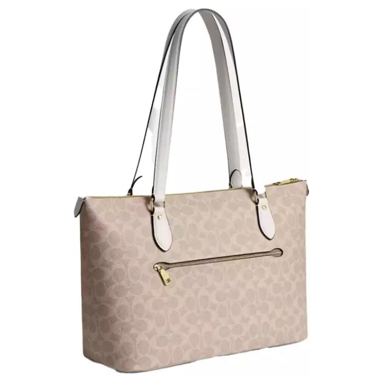 Coach Borsa tote in tela rivestita con stampa logo classico Gallery 37 da donna Borsa tote Sabbia Argento Grigio CW381-IMXDM