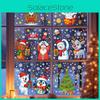Christmas Party Wall Stickers Set Santa Snowman Reindeer Snowflake Decor Holiday