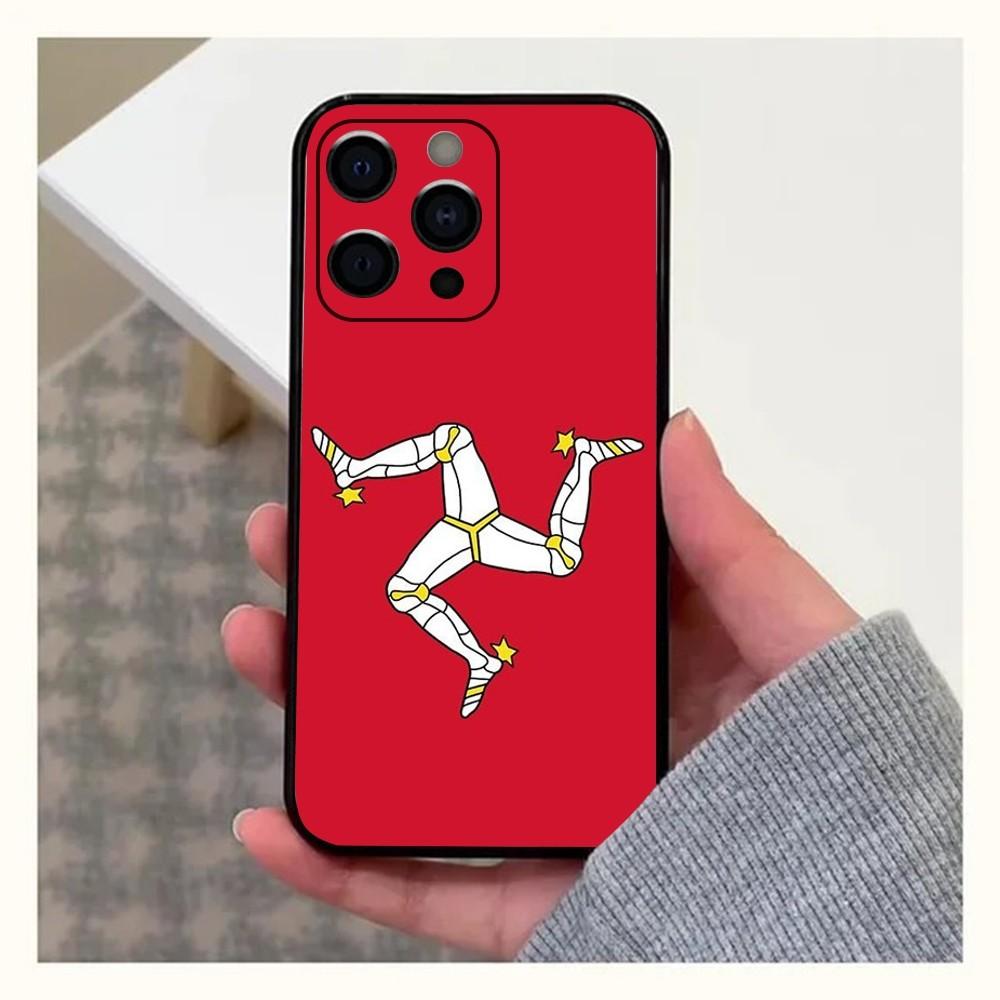 Isle of Man Coat of Arms Phone Case For Apple iPhone 15,14,13,12,11,Pro,X,XS,Max,XR,Plus,Mini Soft Black Cover
