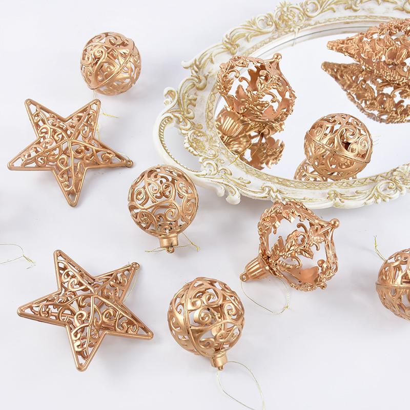 4/8 Stück Weihnachtskugel-Ornamente Gold Hohlstern Anhänger Weihnachtsbaum Hängende Dekoration für Zuhause 2026 Neujahr Navidad Geschenke