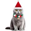 Cat Santa Hat with Red and Green Collar, Christmas Santa Hats for Cats Puppies Rabbits PC304-4