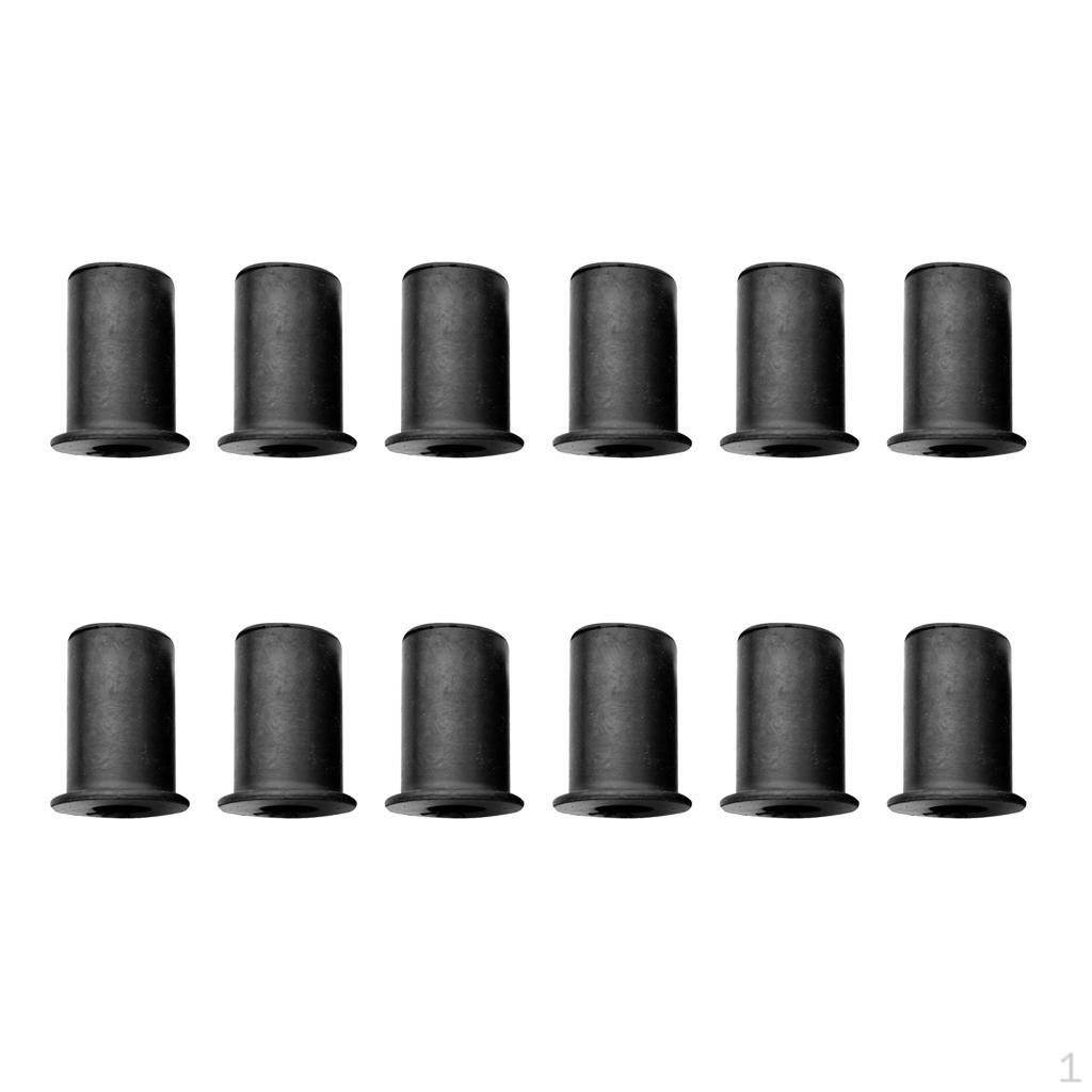12 Pieces Durable M6 6mm Metric Rubber Nuts Blind Fastener Windscreen Fairing Mounting Kit Kayak