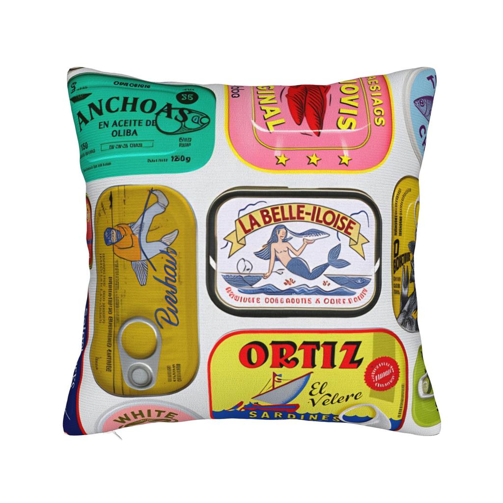 Cuadros Decorations Sardines Nordic Pillow Case Soft Pillow Cover For Living Room Sofa Kawaii Pillowcases