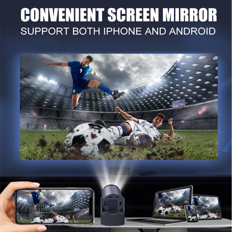HY-300-PRO-KTV Mini Portable Projector Support 4K Full HD 1080P Video Android Projector Movie Home Theater Sound System
