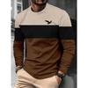 Herbst Rundhals Modisch Vielseitig Freizeit Streifen 3D Langarm T-Shirt Herren Mode Komfort Locker Sport Großes T-Shirt