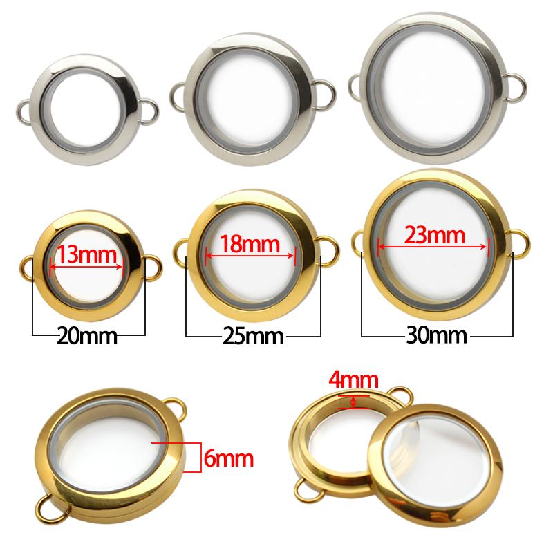 10pcs Gold/Sliver Color Floating Charms Living Memory Locket Medallion Stainless Steel Jewelry Women Bracelet Making Accessories