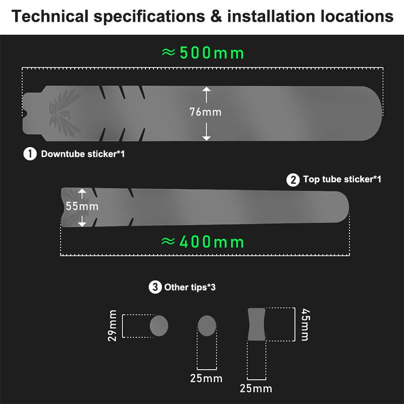Bike Frame Pvc Transparent Protector Stickers Mtb Road Bicycle Protection Stickers Bike Frame Down Tube Protector Stickers