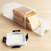 Transparent Rectangular Plastic Bread Storage Box Sealed Food Container with Lid and Inner Tray Reusable Kitchen Organizer