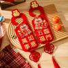 Flocking New Year Doorknob Decoration Chinese Style Door Handle Pendant  Entrance Door