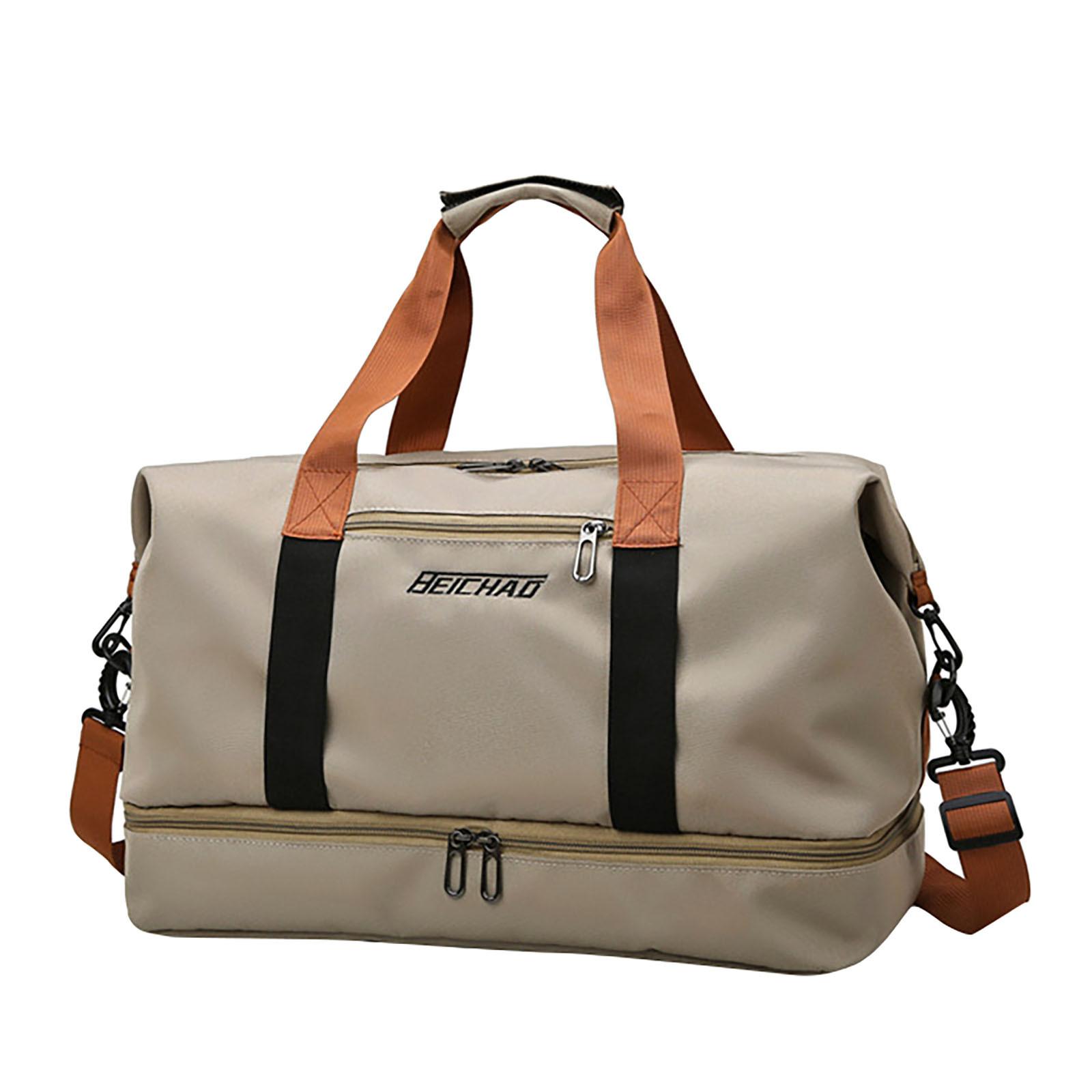 

Сумка для йоги большой вместимости, легкая сухая и влажная сепарация, сумка для фитнеса, портативная сумка через плечо на одно плечо для путешествий на короткие расстояния One Size хаки