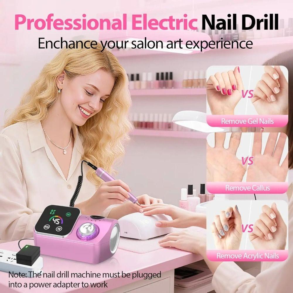 Rosa Nagelbohrer Maschinen Wiederaufladbar Efile Nagelbohrer Tragbar Hochgeschwindigkeits Nagelbohrer Für Zuhause