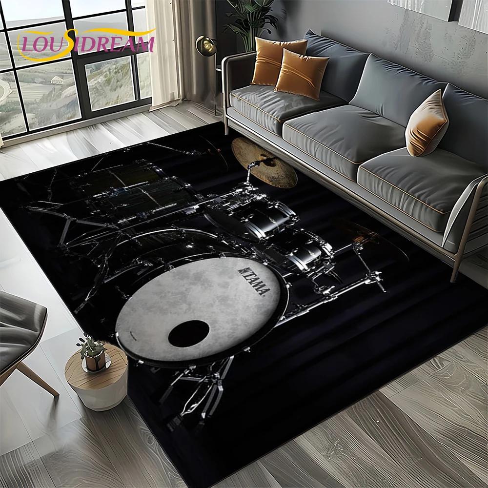 Music Instruments TAMA Drum Kit Drum Set Carpet Rug for Living Room Bedroom Home Sofa Decoration,Kid Area Rug Non-slip Floor Mat