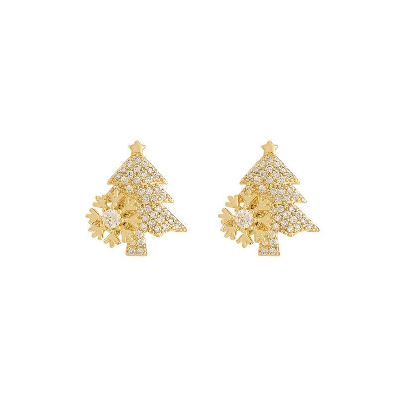 2025 Rotatable Snowflake Christmas Tree Stud Earrings - Women's Luxury Unique Jewelry