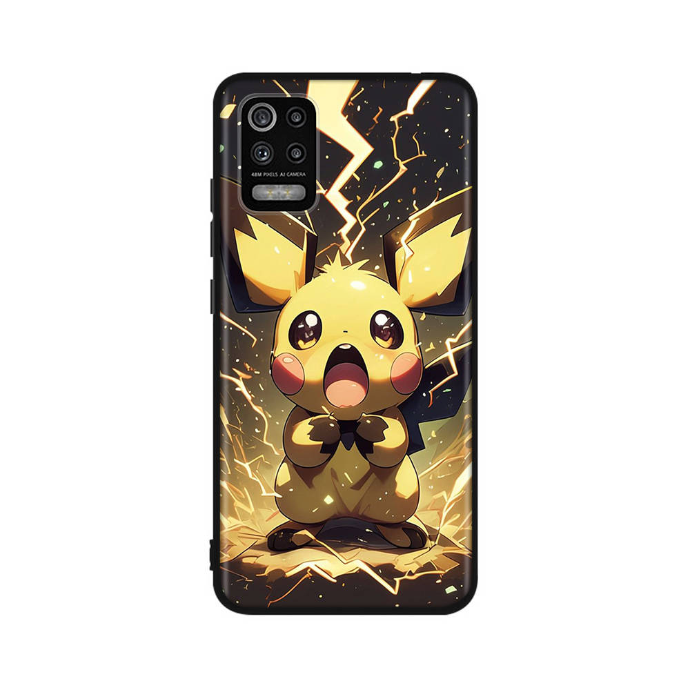 CT53 Cute Pikachu Case for OPPO Reno 8 6 5 4 Pro Find X3 A17 A31 A38 A40 A53 A54 A55 A74 A76 A78 A77 A80 A94 A95 A96 Lite Black Sofe Cover