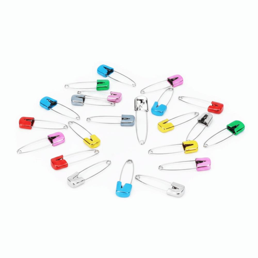 100pcs Assorted Color Safety Pins Stainless Steel Cloth Diaper Pins Diaper Pins  For Tag Fastening