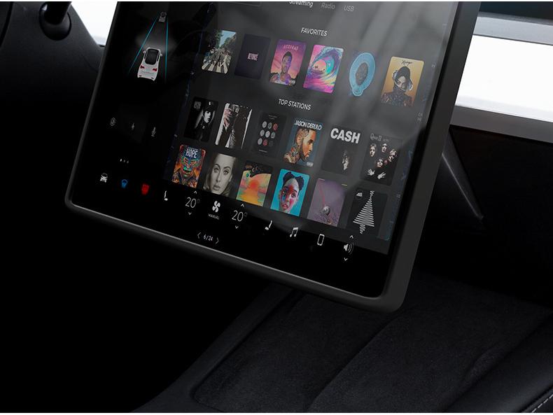 Tesla Model 3/Y Screen Protector Silicone Frame Center Console Car Accessory