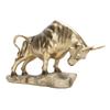 Resin Bull Figurine Exquisite Ox Wealth Statue Decorative Collectible Lucky Brass Cow Figure for Living Room Office