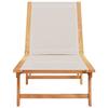 VidaXL Chaise longue gris bois d'acacia solide et textilène, lit de soleil, lit de repos, chaise longue d'extérieur, lit de 4008413