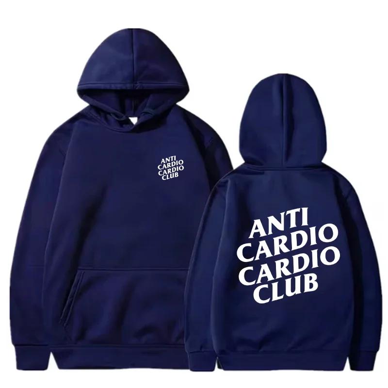 2025 Autumn/winter Hoodie Anti Cardio Club Letter Printed Sportswear Men's and Women's Hooded Fashion Versatile Hooded Warm Top