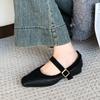 Fashion Spring Autumn Low Heel Pumps Fashion Mary Janes Women Shoes Comfortable Shallow Square Toe High Heels Office Party Woman Shoe