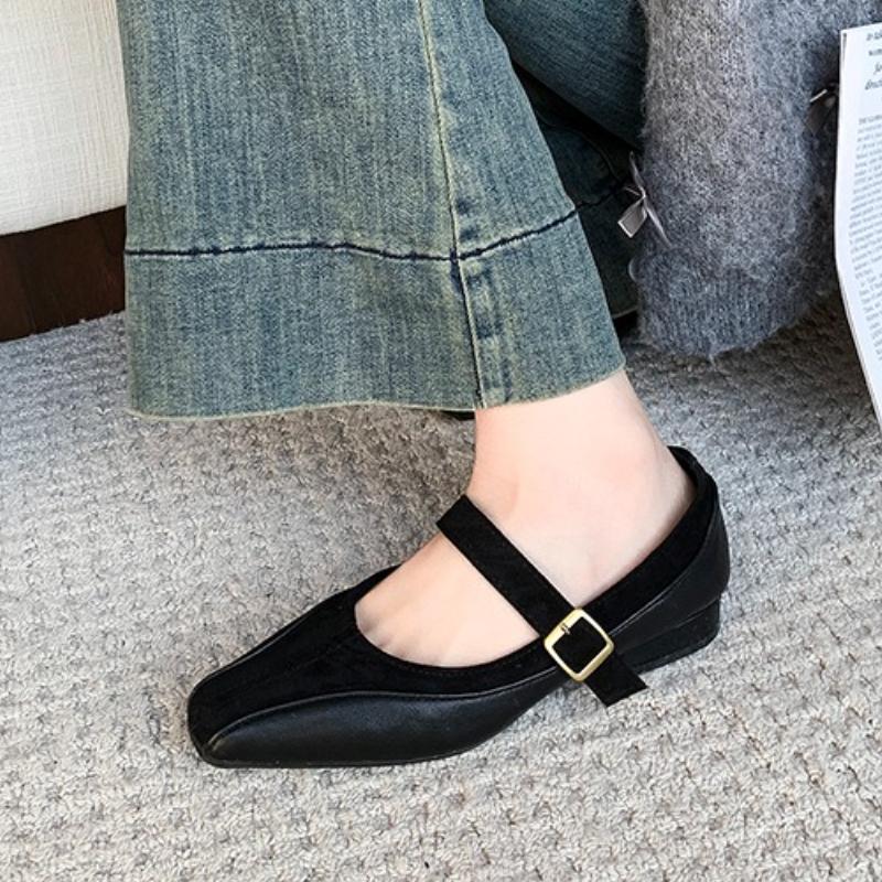 Fashion Spring Autumn Low Heel Pumps Fashion Mary Janes Women Shoes Comfortable Shallow Square Toe High Heels Office Party Woman Shoe