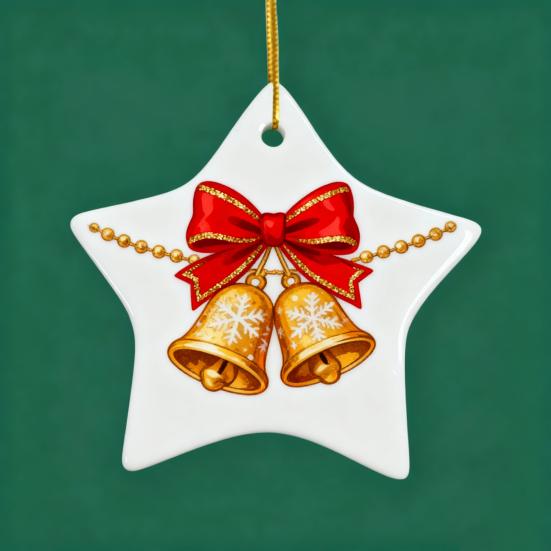 Sublimation Ceramic Ornament White Sublimation Blank Ornament Unfinished Christmas Hanging