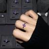 Minimalist Purple Water Drop Rhinestone Ring - Exquisite, High-End Index Finger Accessory