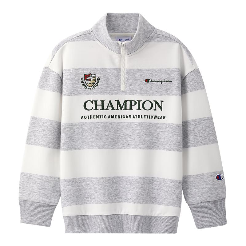 Champion Unisex Kids  Striped Half-Zip Sweatshirt XXL