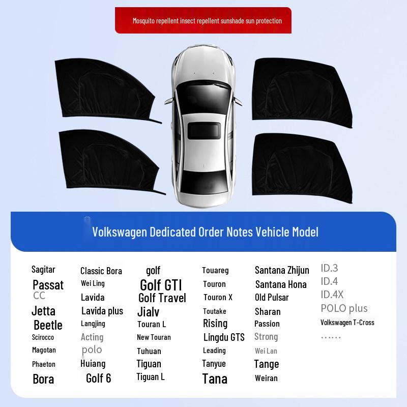 Car Window Sunshade & Anti-Mosquito Mesh Curtain for Privacy and Insect Protection
