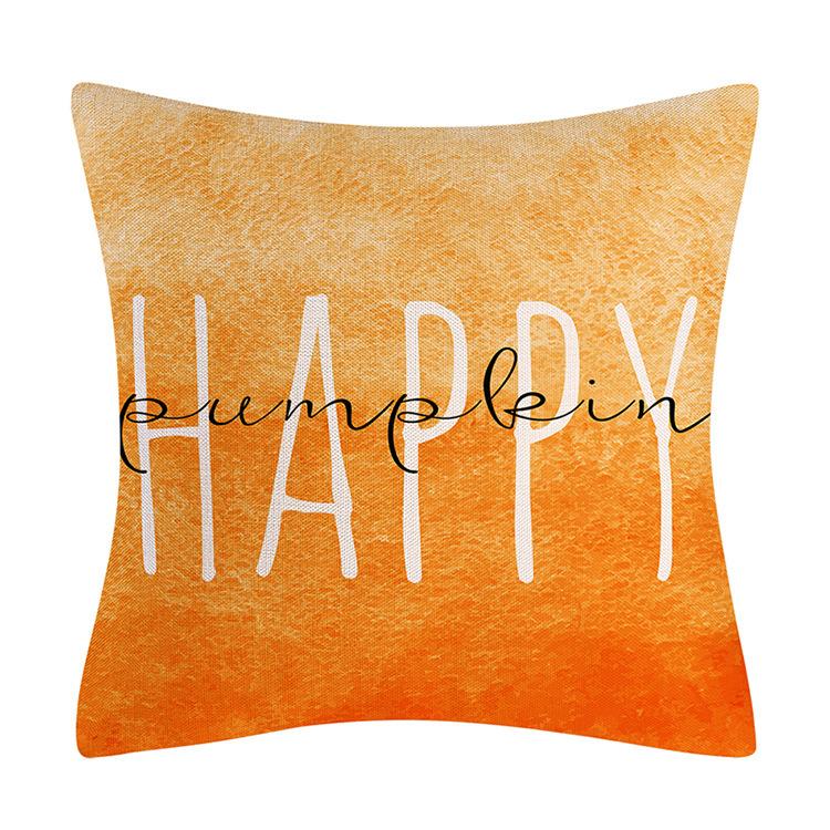New Pumpkin Pillow Cover Autumn Harvest Line Print Sofa Cushion Cover Bedroom Pillow Cover