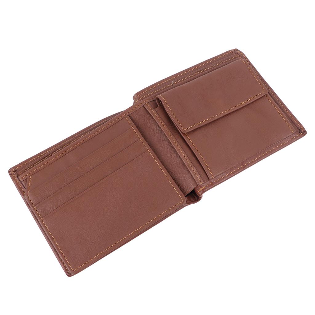 Bifold Wallet Pocket Wallet Light Brown Leather Multiple Slots Card Wallet for Men Adults Travel Daily