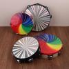8/10 In Wooden Tambourine Handbell Hand Drum W/ Double Row Jingles Laser/Rainbow Drum Head Musical Percussion Instrument