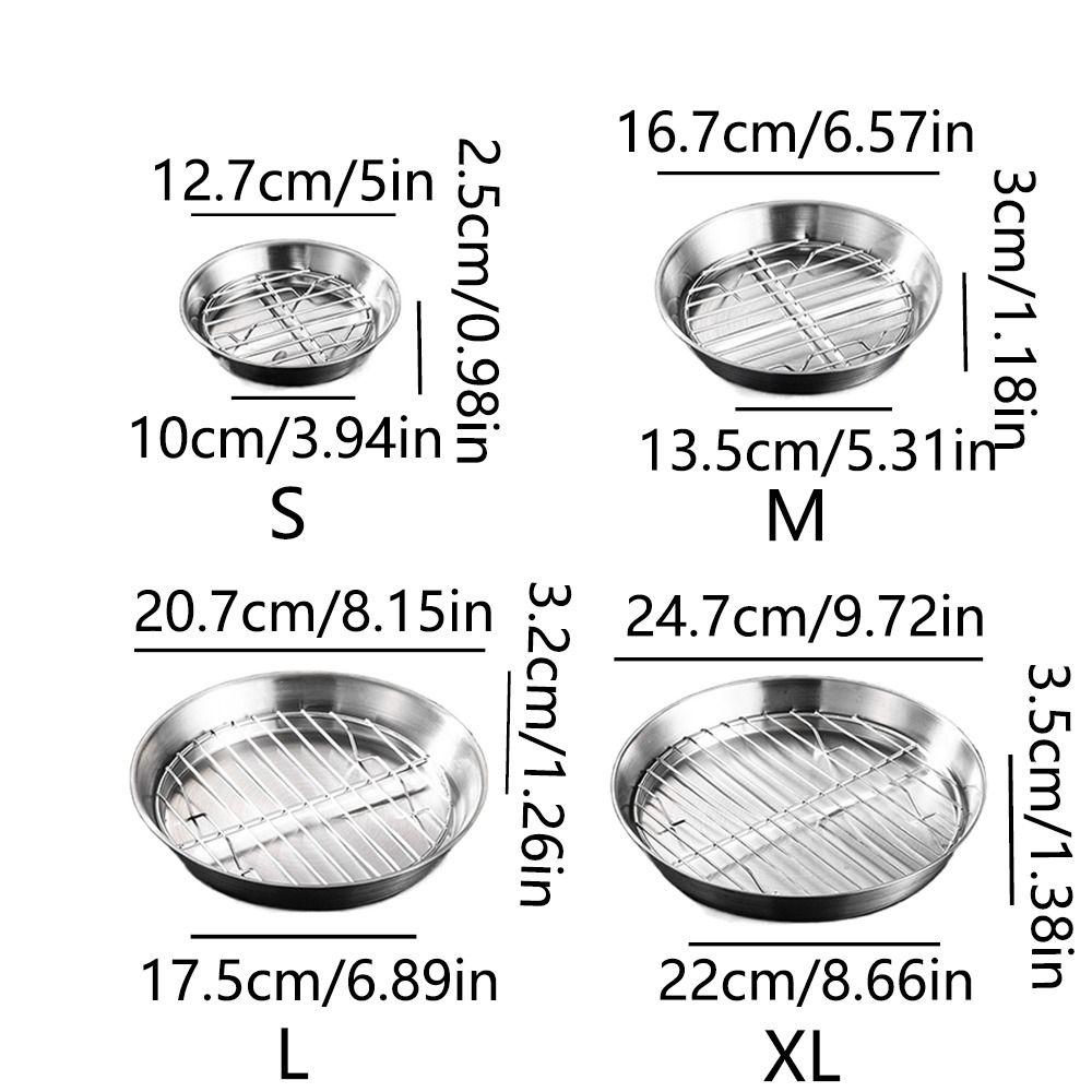 Non-stick Circular Drain Pan 304 Stainless Steel Air Fry Basket Air Fryer Baking Tray  Barbecue