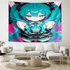 Hatsune-Miku Print Tapestry, Backdrop, Easy Setup, Ideal for Bedroom, Office & Living Room, with Aesthetic Wall Hanging Decor.
