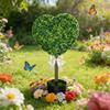 1/2Pcs Artificial Heart Topiary Tree Love Heart Topiary Stake with Rainbow Bow Indoor Outdoor Garden Porch Faux Shrubs Plants Decoration