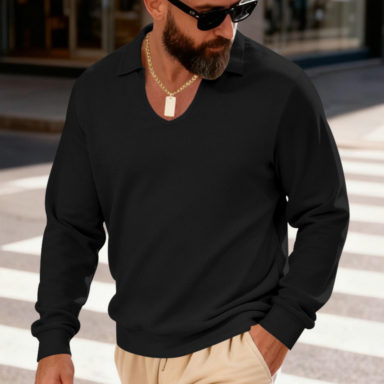 

Мужские рубашки с длинным рукавом толстовка Pacificozy Мужская однотонная толстовка с капюшоном и длинным рукавом XXXL чёрный