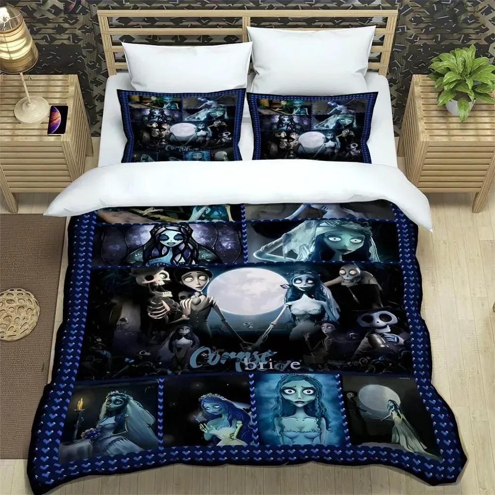 Corpse Bride Cartoon Bedding Sets Exquisite Bed Supplies Set Duvet Cover Bed Comforter Set Bedding Set Luxury Birthday Gift