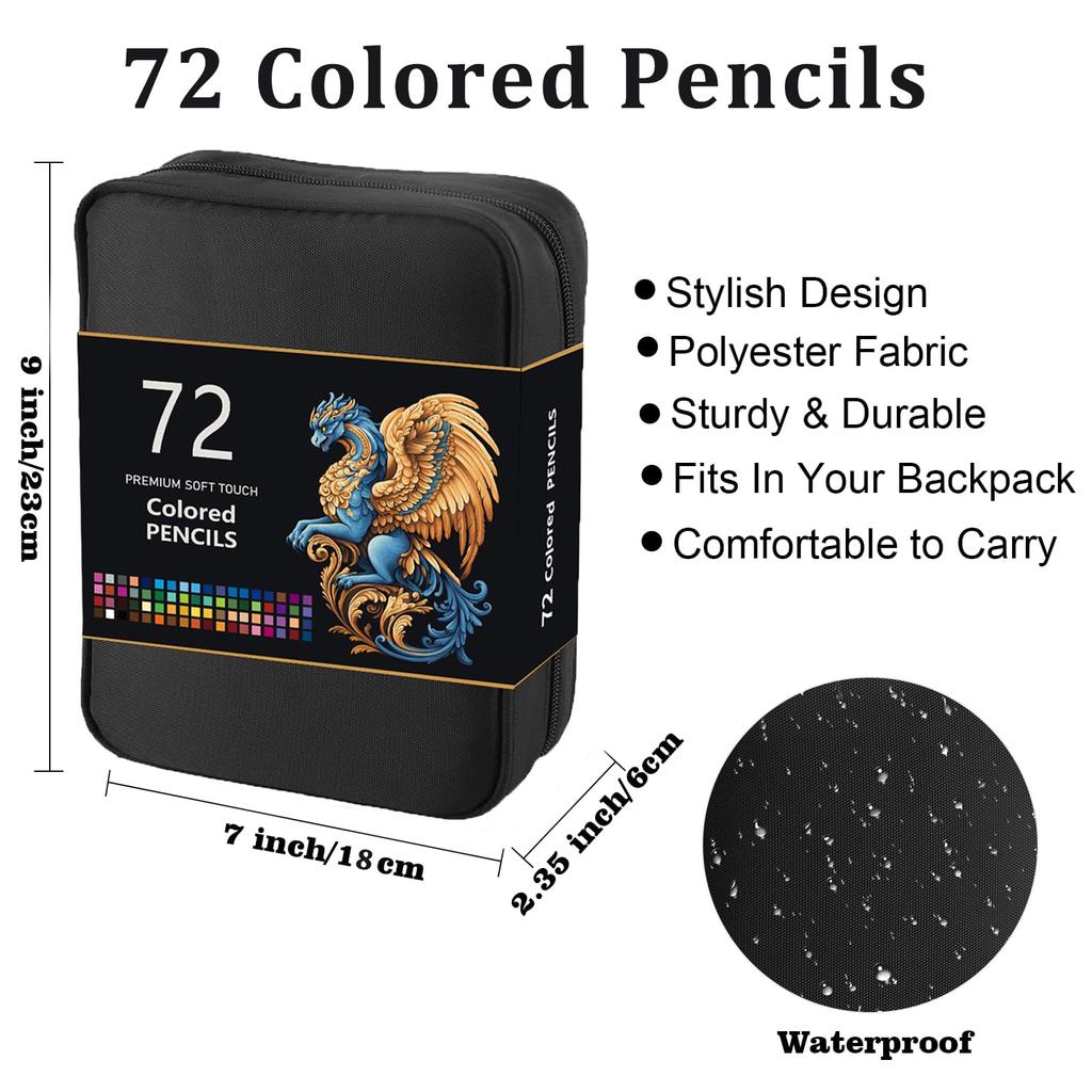 Pencil Set with Colored Professional Pencil Set for Adult Coloring Ideal for Coloring and Painting by and Artists Pouch 72-Color 3-Color Sketchbook,