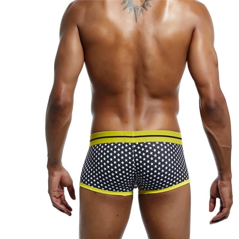 Boxer Jockmail Star Print Low-rise Cotton Breathable Sports Men's Underwear